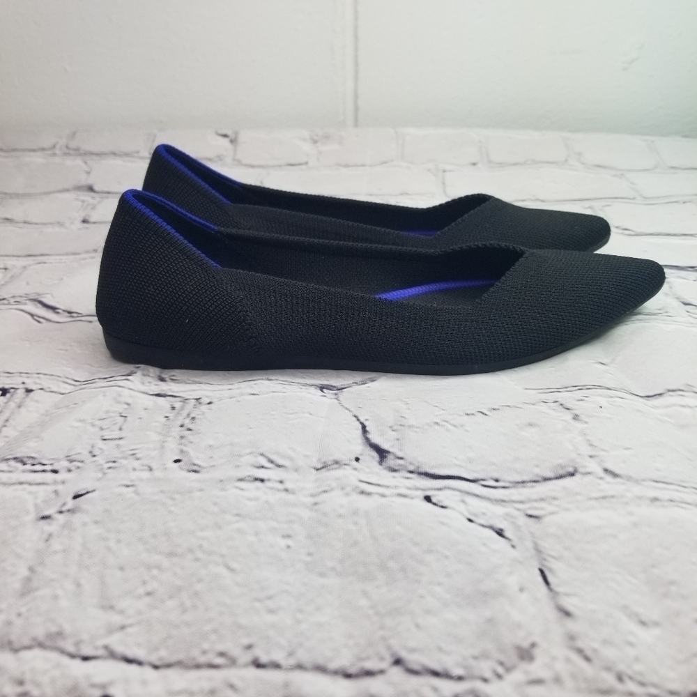 Rothys The Point Classic Black Blue Pointed Toe F… - image 3